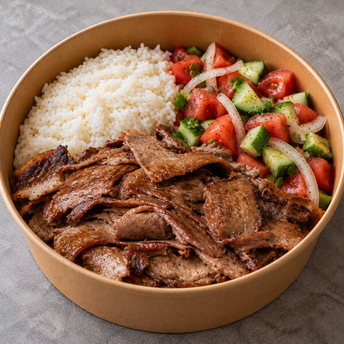 Pilav & Et Döner & Çoban Salata Bowl