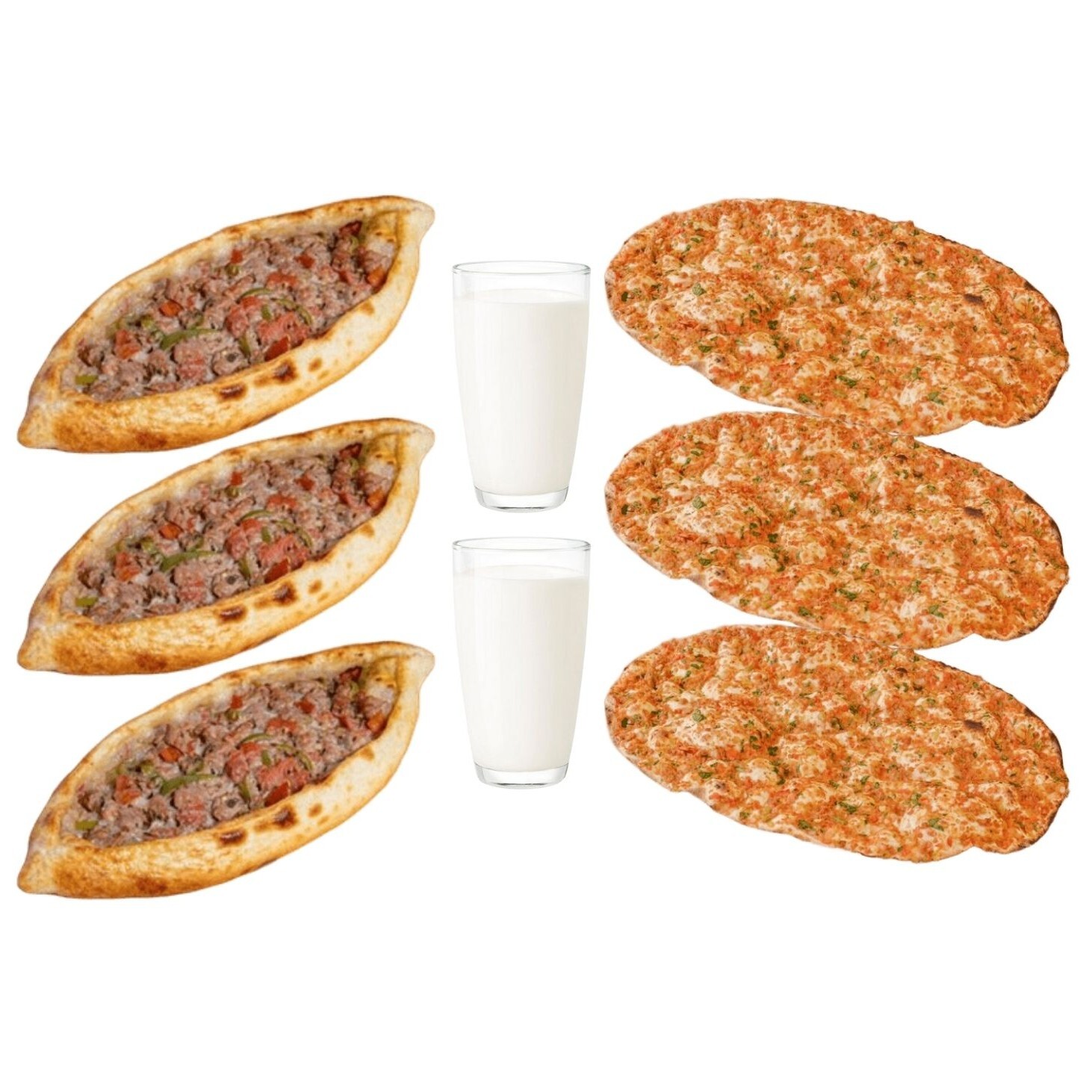 3 'Lü Kuşbaşılı Cantık & 3'Lü Lahmacun Menü
