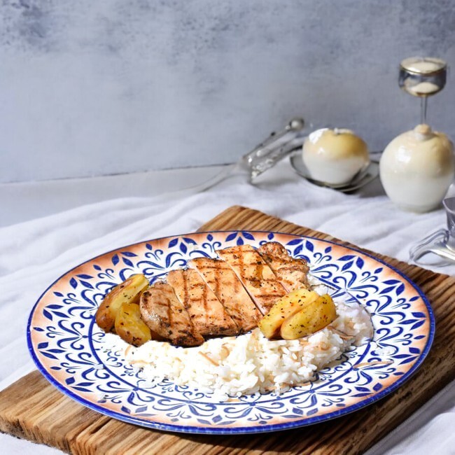 Üçlü Asalet (Izgara Tavuk + Fırın Patates + Pirinç Pilavı)