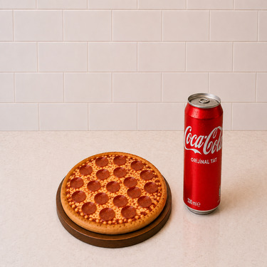 Küçük Boy Sucuklu Pizza & Kutu İçecek (330 ml)