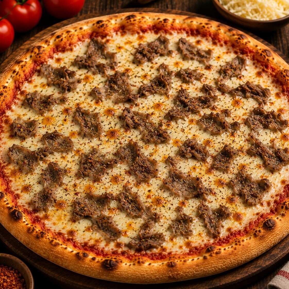 Kavurmalı Pizza (Orta Boy)