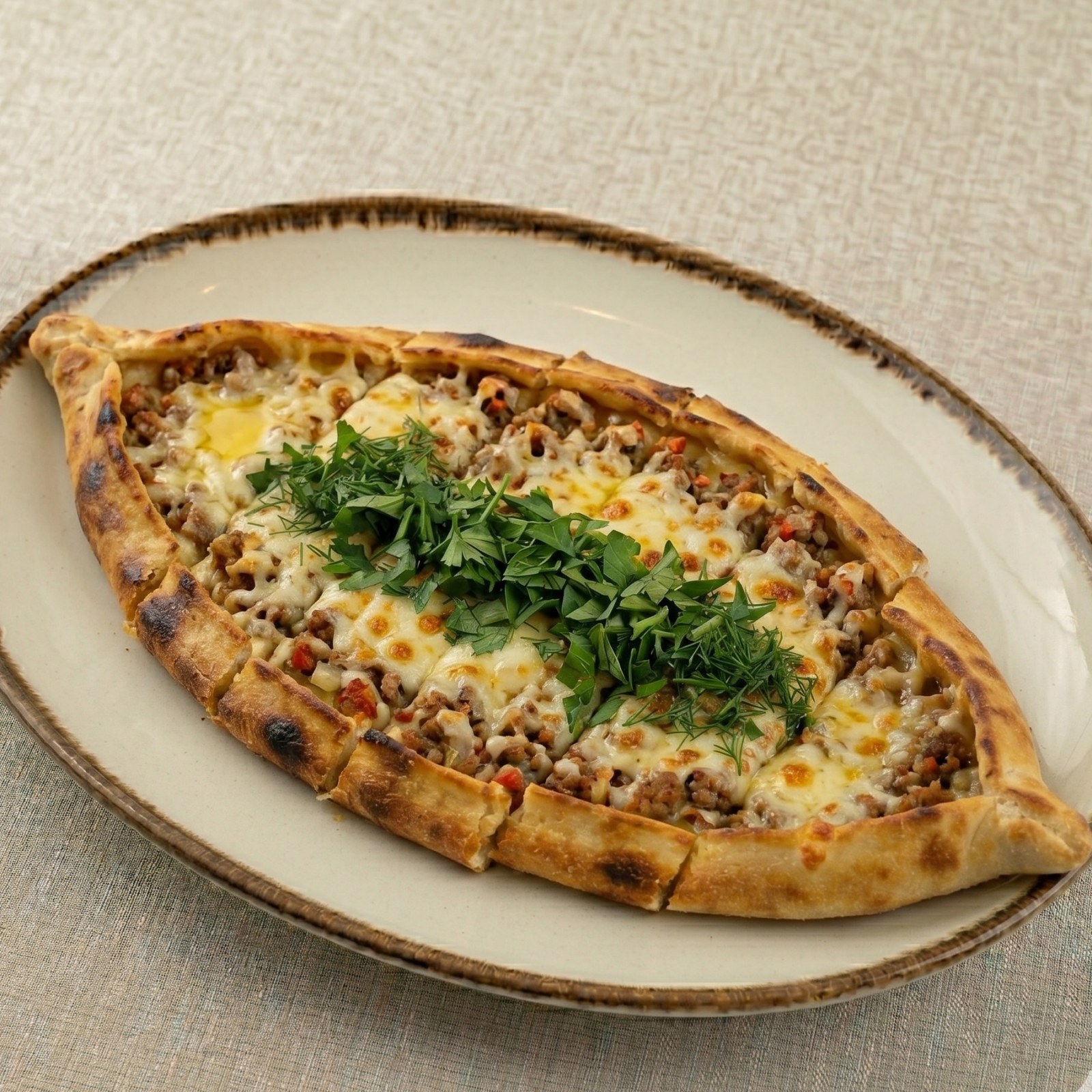 Kıymalı Kaşarlı Pide