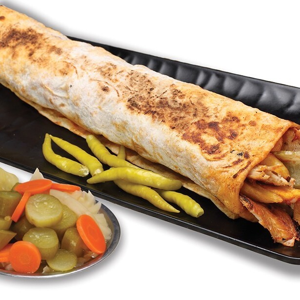 Mega Antaya usulü özel soslu Tavuk Döner Dürüm 150gr