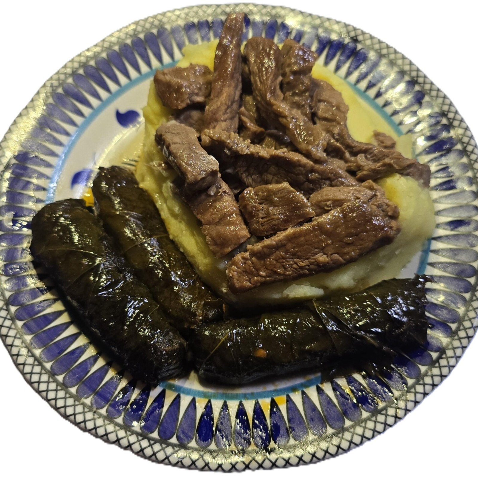 Püre üstü Kavurma ve Yaprak sarma