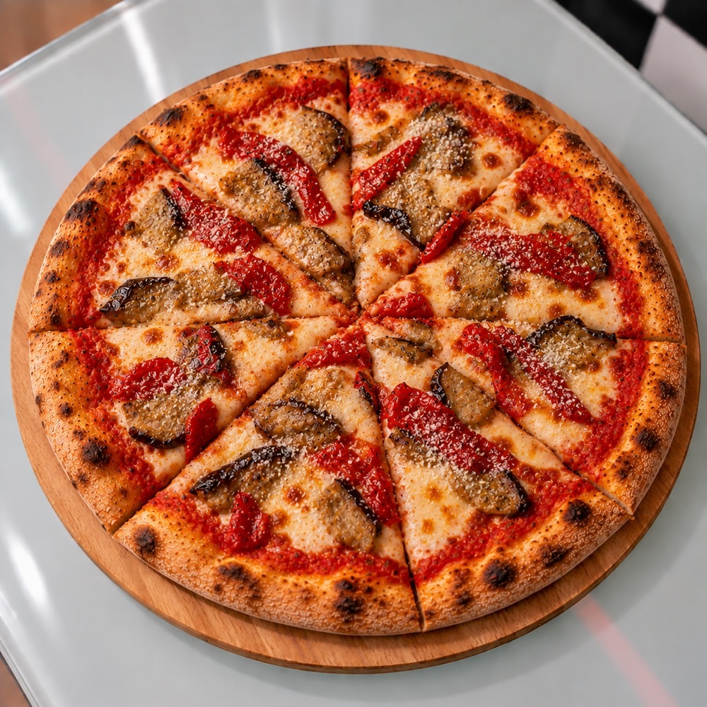 Köz Patlıcanlı Biberli Pizza