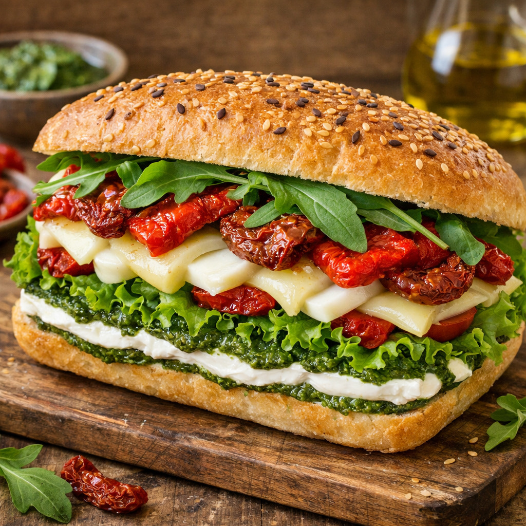 Pesto Soslu Sandviç