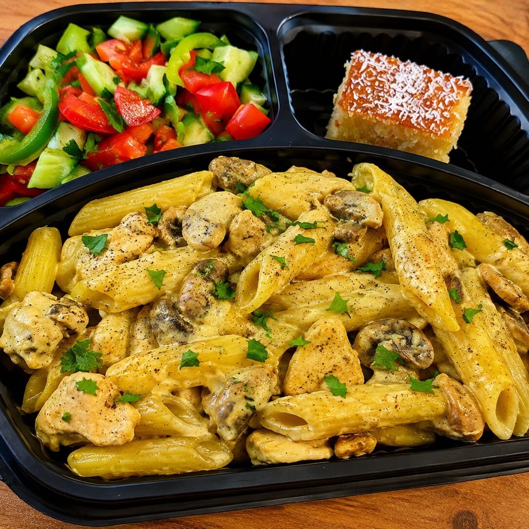 Köri Soslu Tavuklu Penne Menü