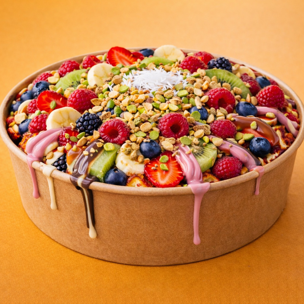Meyveli Waffle Bowl
