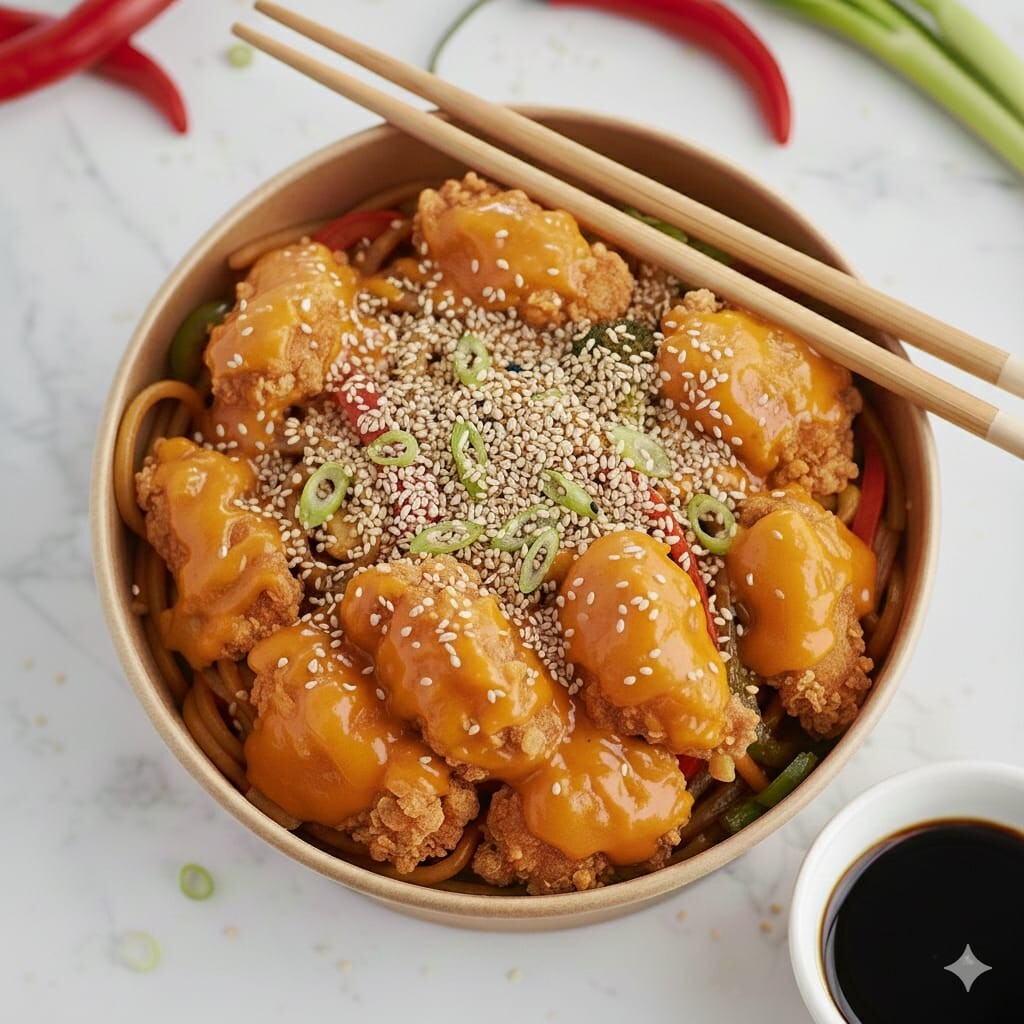 Portakallı Çıtır Tavuklu Noodle