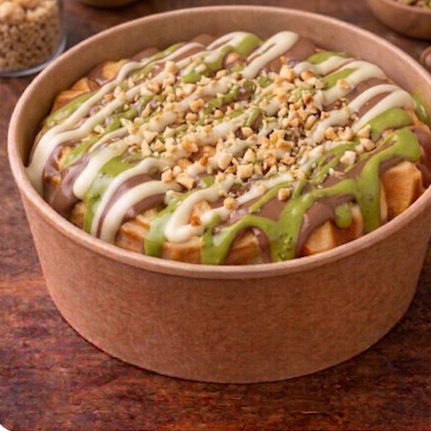2 Kişilik Fıstık Kova Waffle