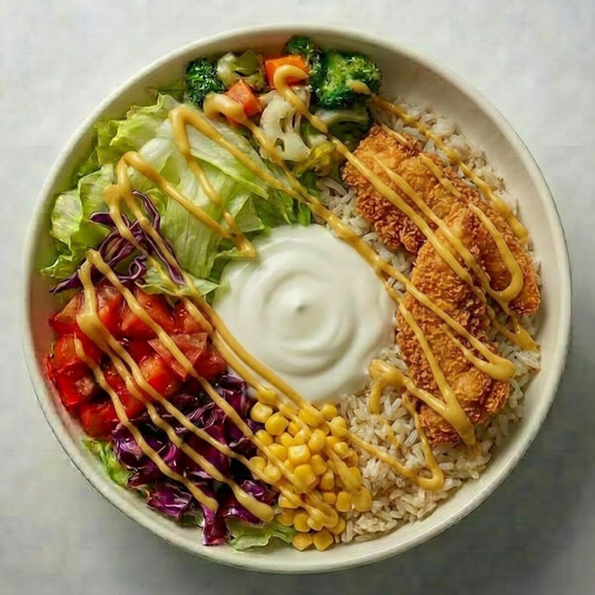 Ballı Hardal Soslu Çıtır Tavuklu Bowl