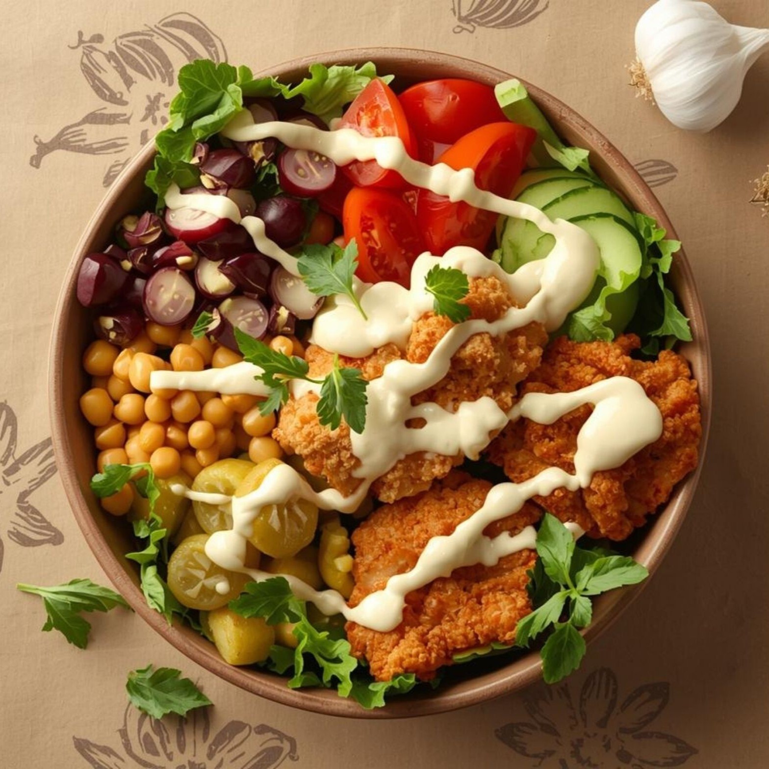 Garlic Mayonnaise Chicken Katsu Bowl