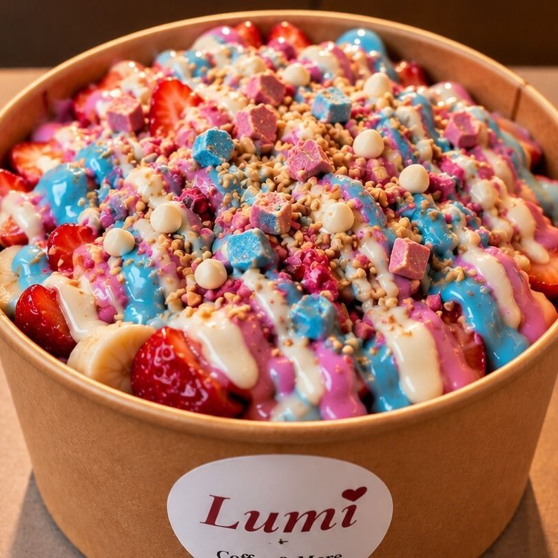 Çilek ve Bubble Gum Kova Waffle
