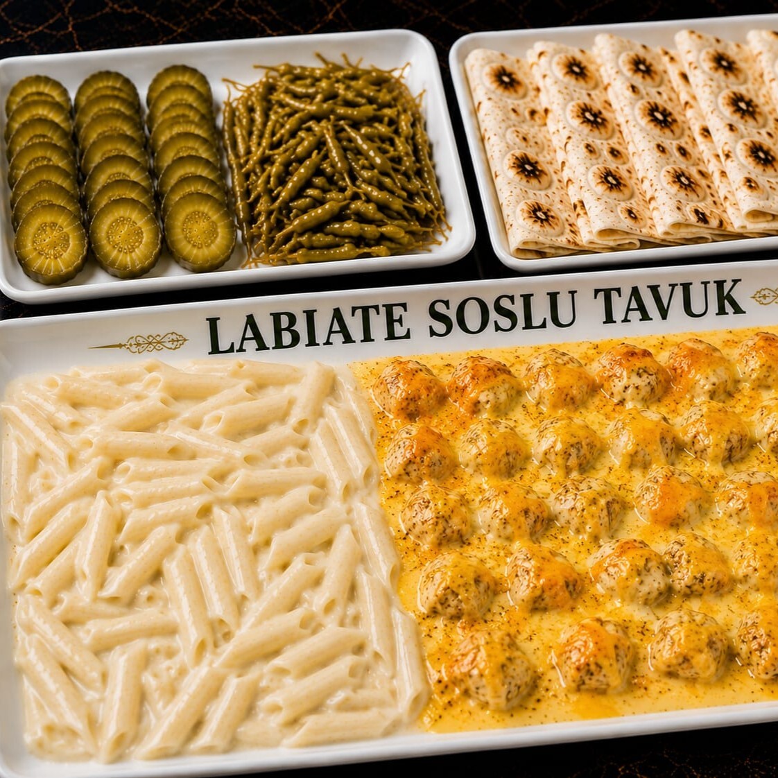 Labiate Soslu Tavuk & Kremalı Penne Makarna