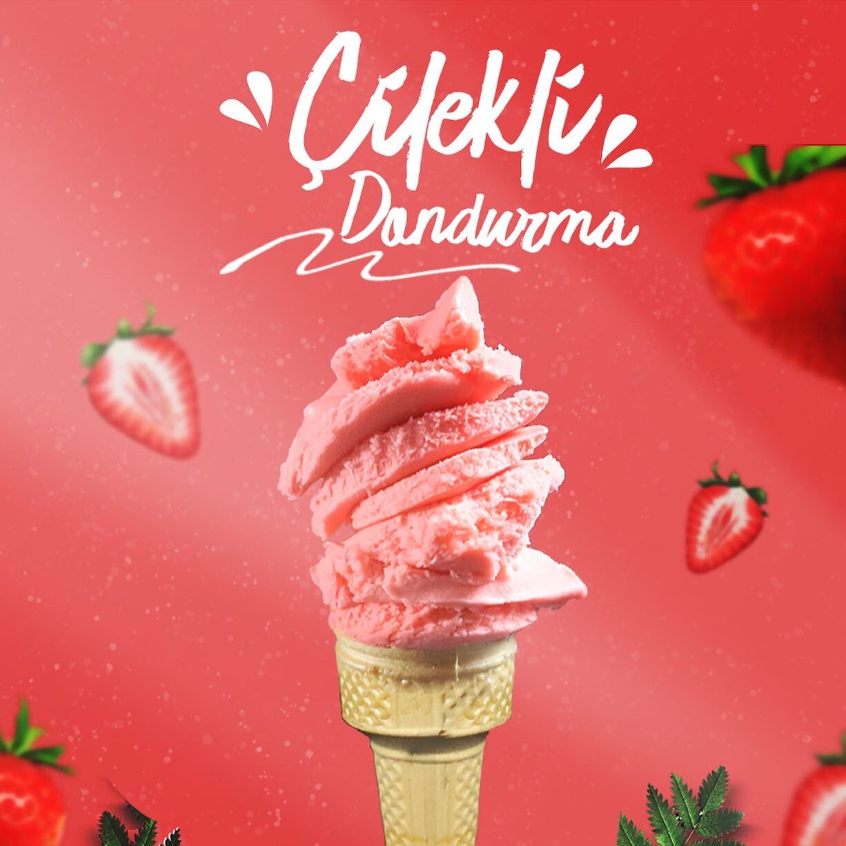 Çilekli Dondurma (250 gr.)