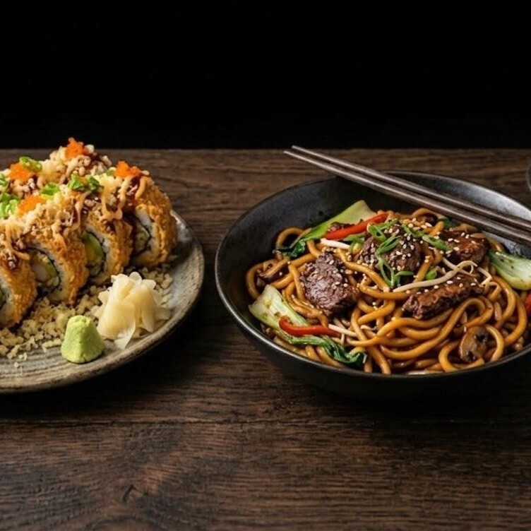 California Crunchy Roll + Dana Etli Noodle + 1 Coca Cola