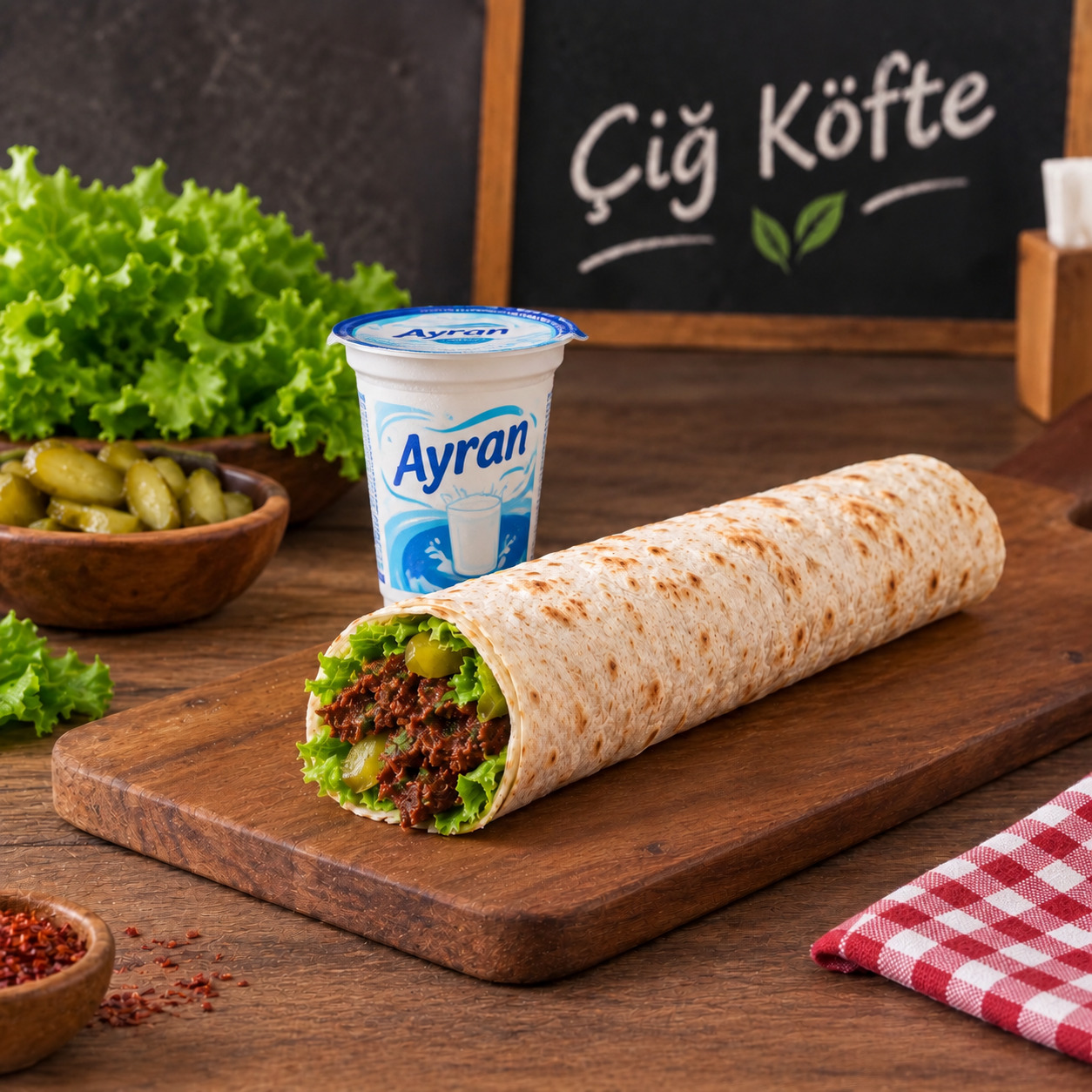 Çiğ Köfte Dürüm (100 gr.) Menü