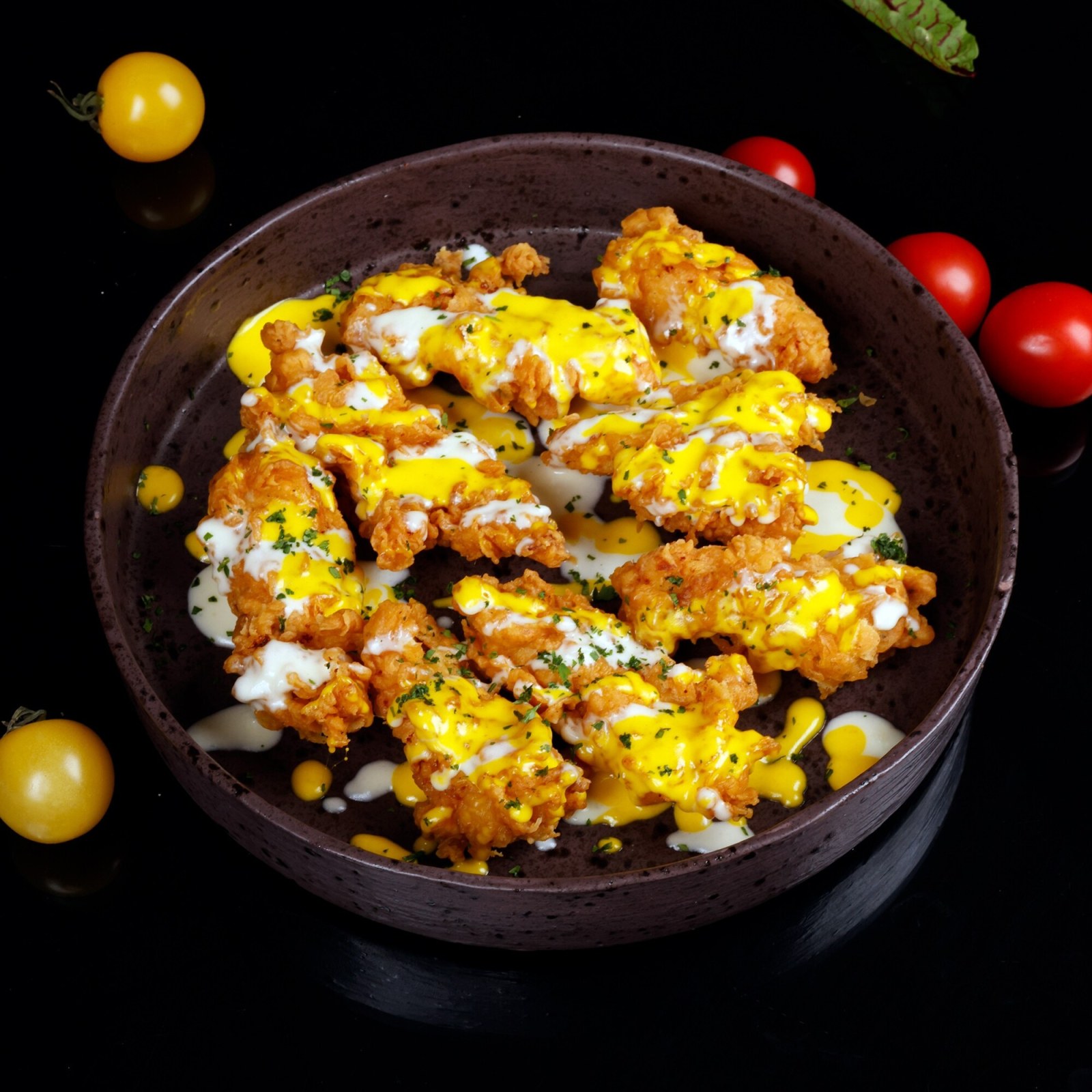 Crispy Chicken with Cheese Sauce