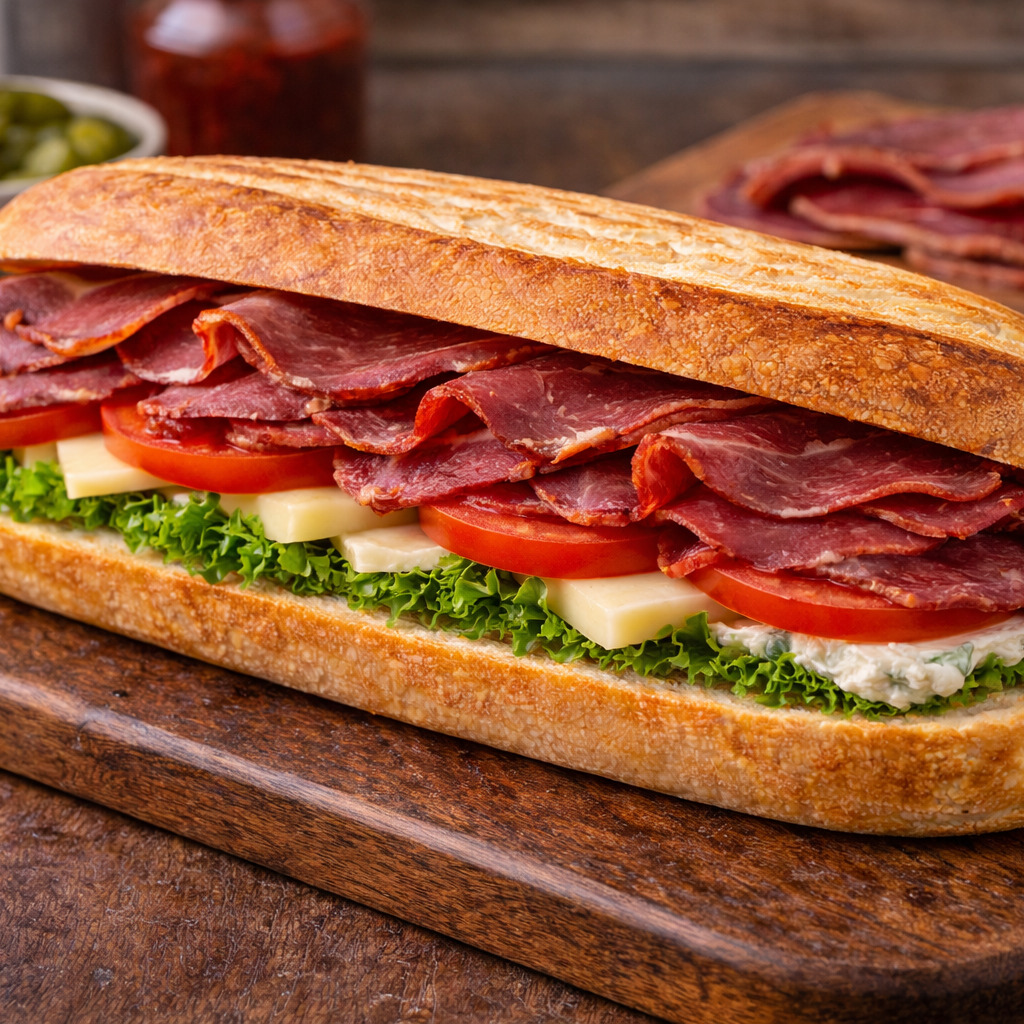 Pastırmalı Eski Kaşarlı Sandviç