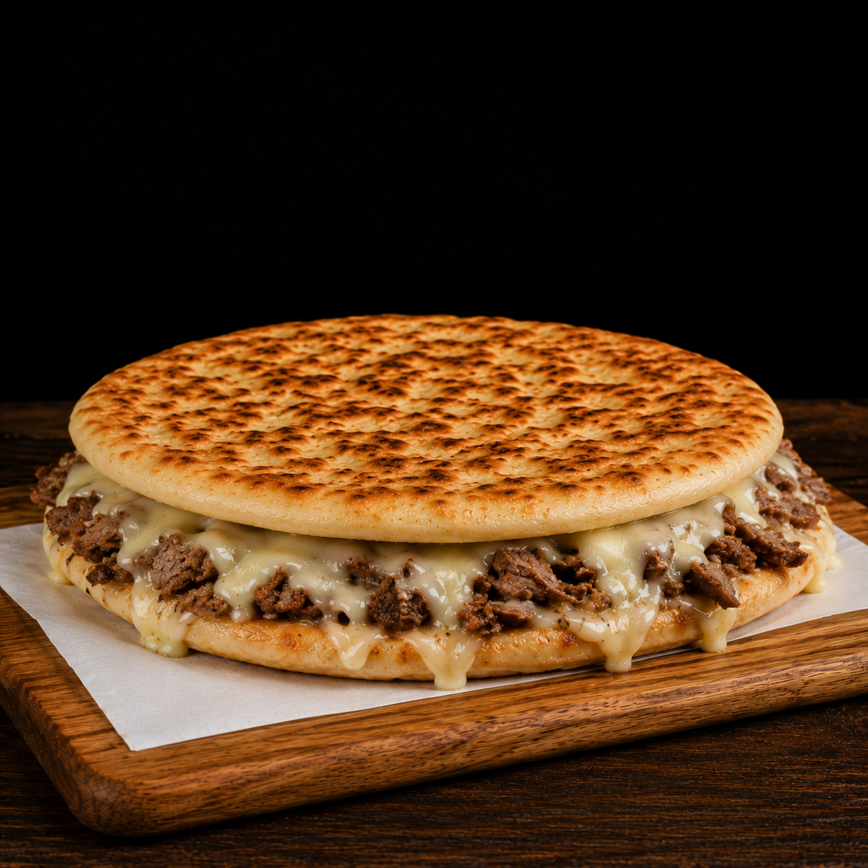 Kavurmalı Kaşarlı Bazlama Tost