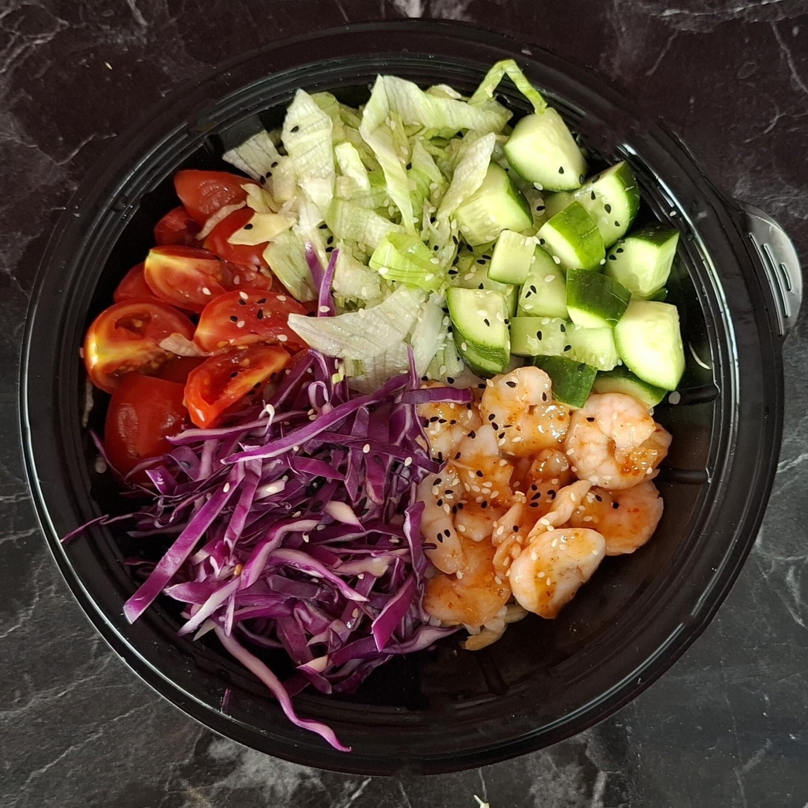 Sweet Chili Soslu Haşlanmış Karidesli Bowl
