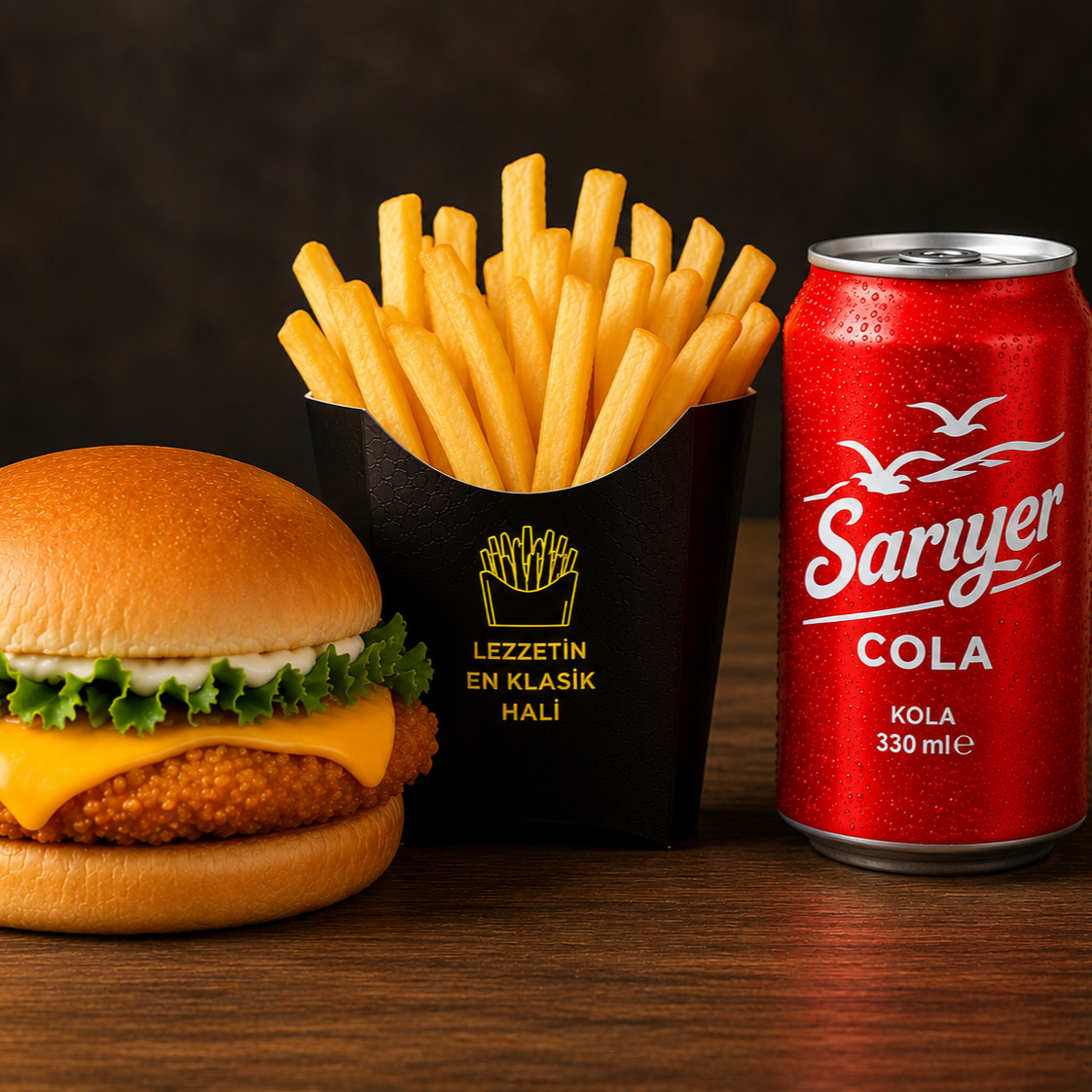 Ranch Soslu Cheddarlı Tavuk Burger Menü (Sarıyer)