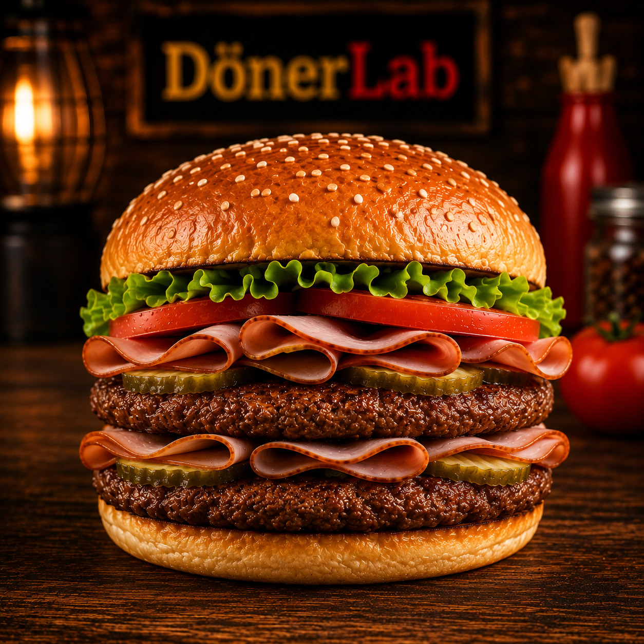 Hindi Fümeli Köfte Burger Duble (90 gr) + (90 gr)