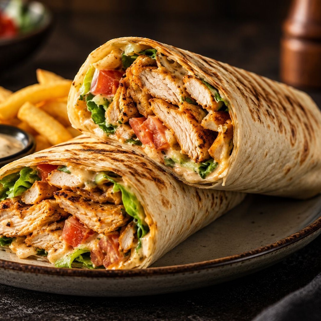 Tavuk Wrap + Patates Kızartması