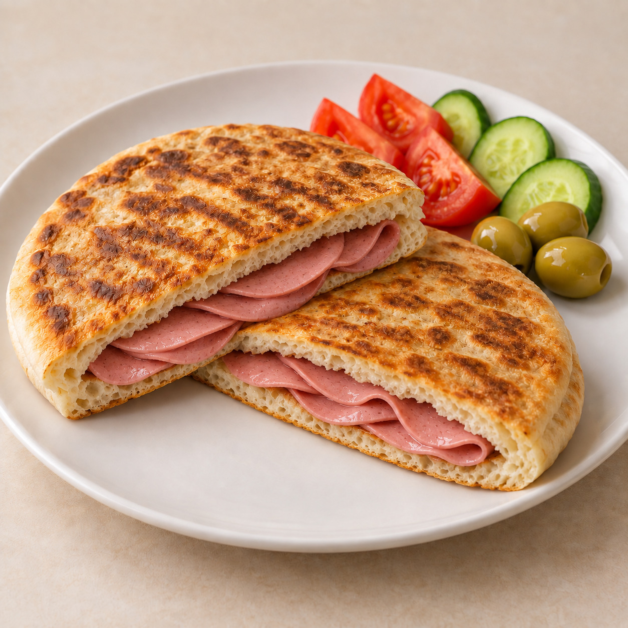 Salamlı Bazlama Tost