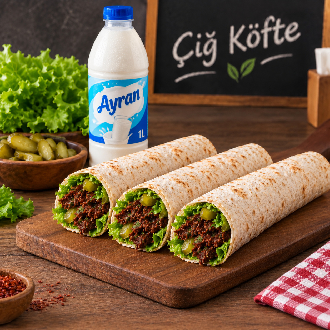 3'lü Çiğ Köfte Dürüm (100 gr) Menü