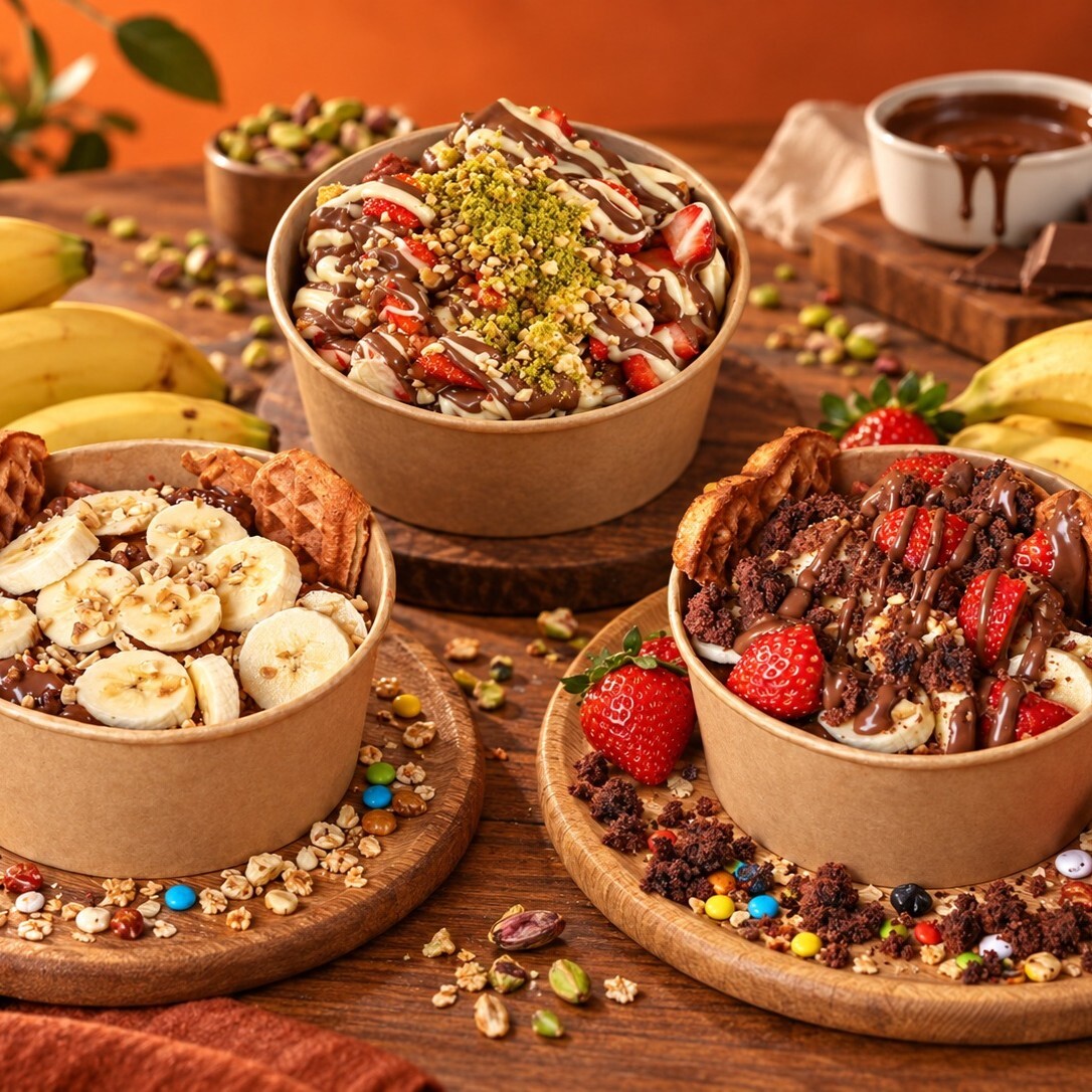 3 lü Waffle bowl menü