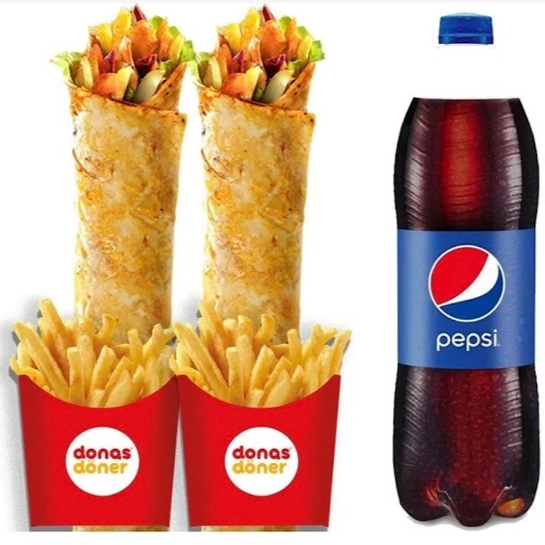 2 Adet Donas Zurna Tavuk Döner & 1 Litre Pepsi Menü