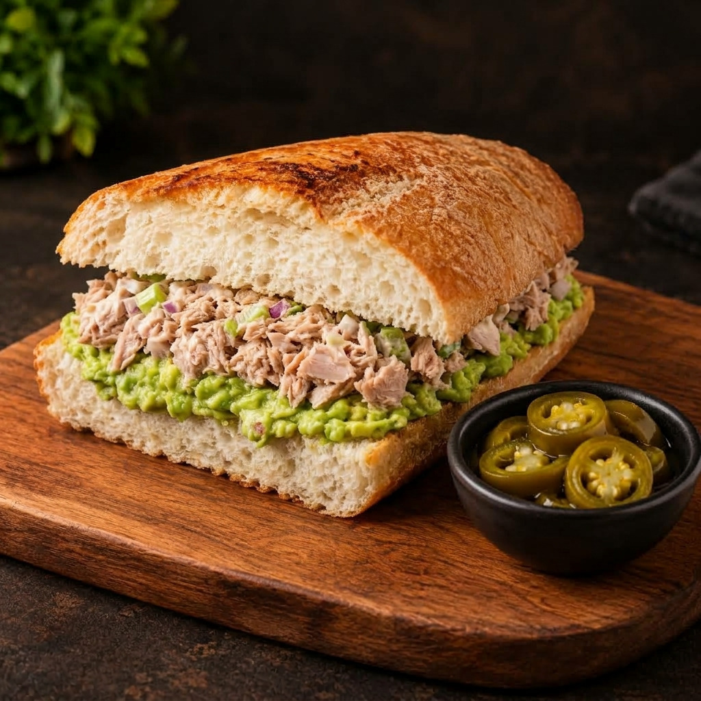 Ton Balıklı Avokado Tost (somun ekmeği)