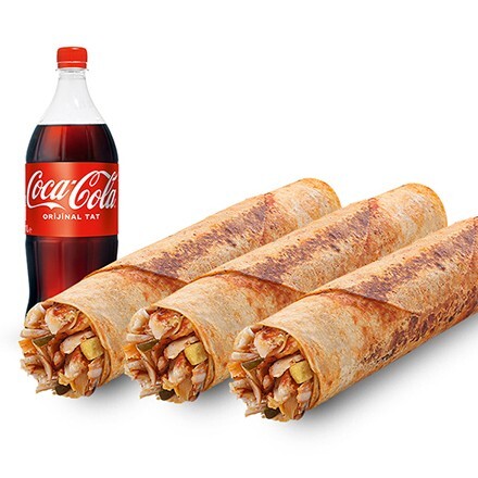 3'Lü Tavuk Medium Dürüm Menüsü