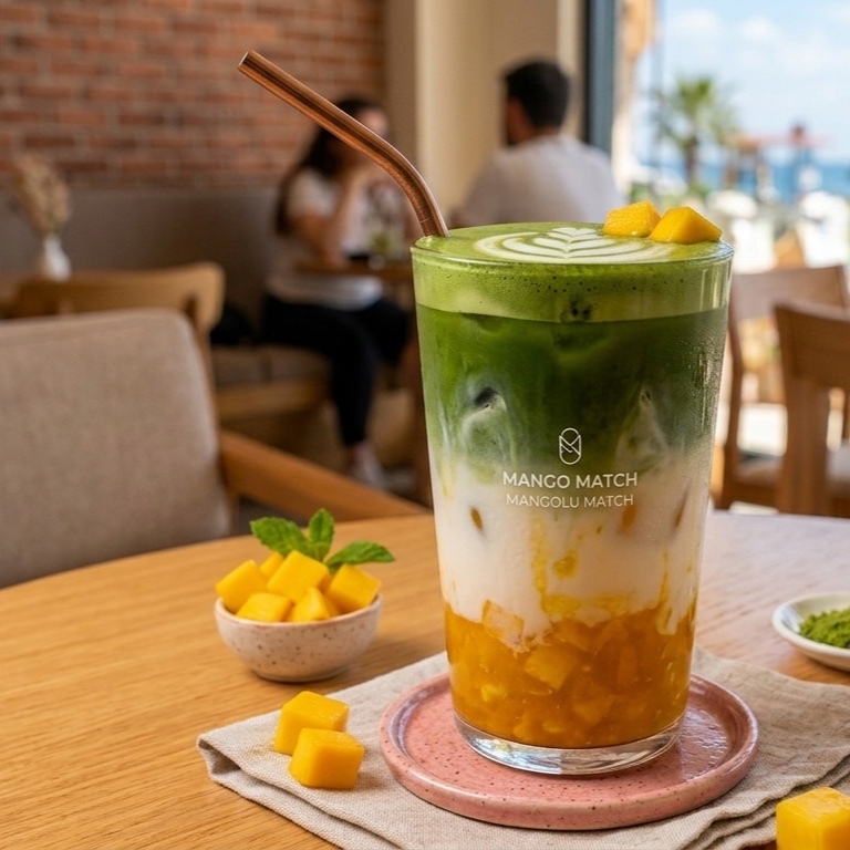 Ice Mango Matcha Latte