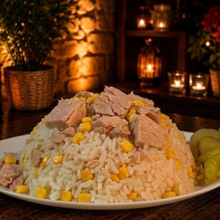 Ton Balıklı Mısırlı Pilav