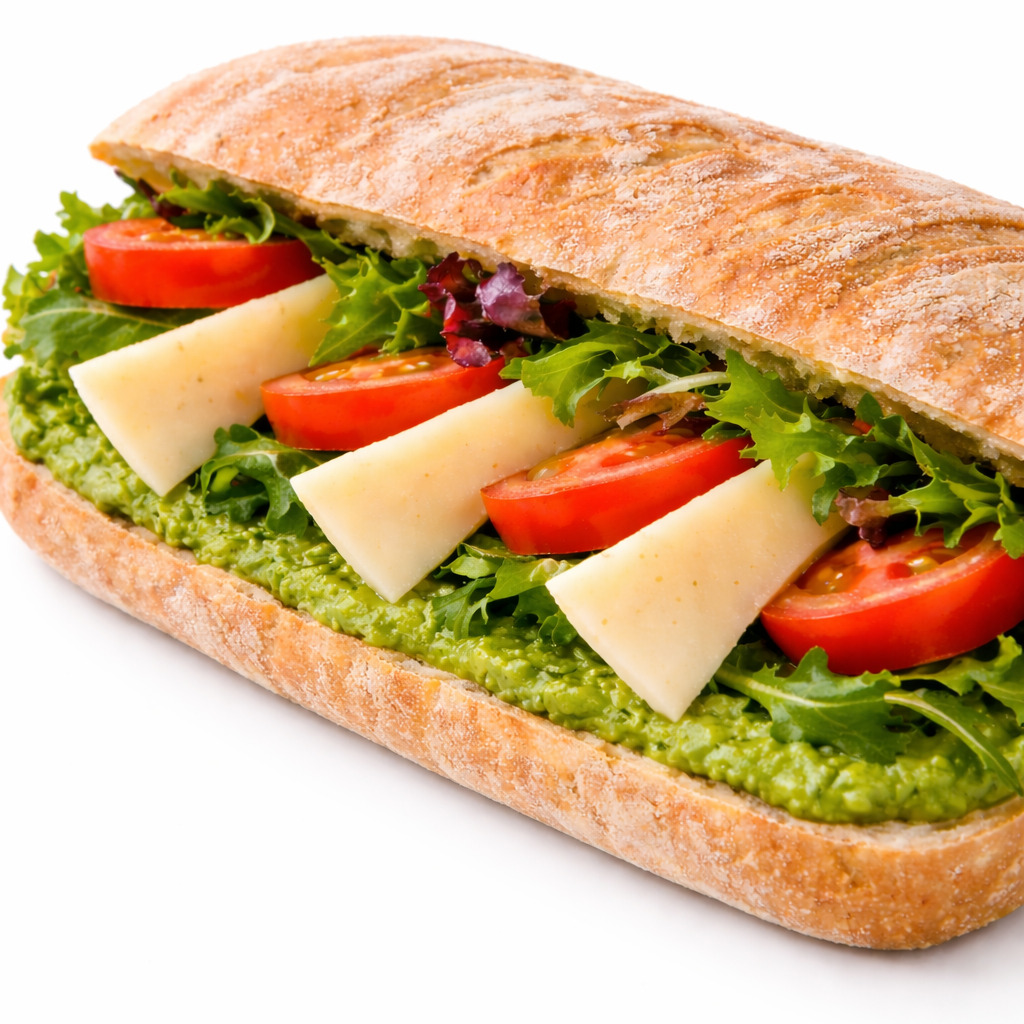Ciabatta Ekmeğine Avokado Soslu Hindi Fümeli Sandviç
