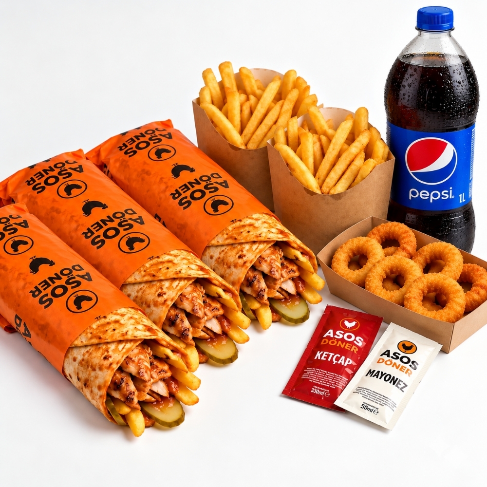 3 Small Dürüm, 1 Litre Pepsi