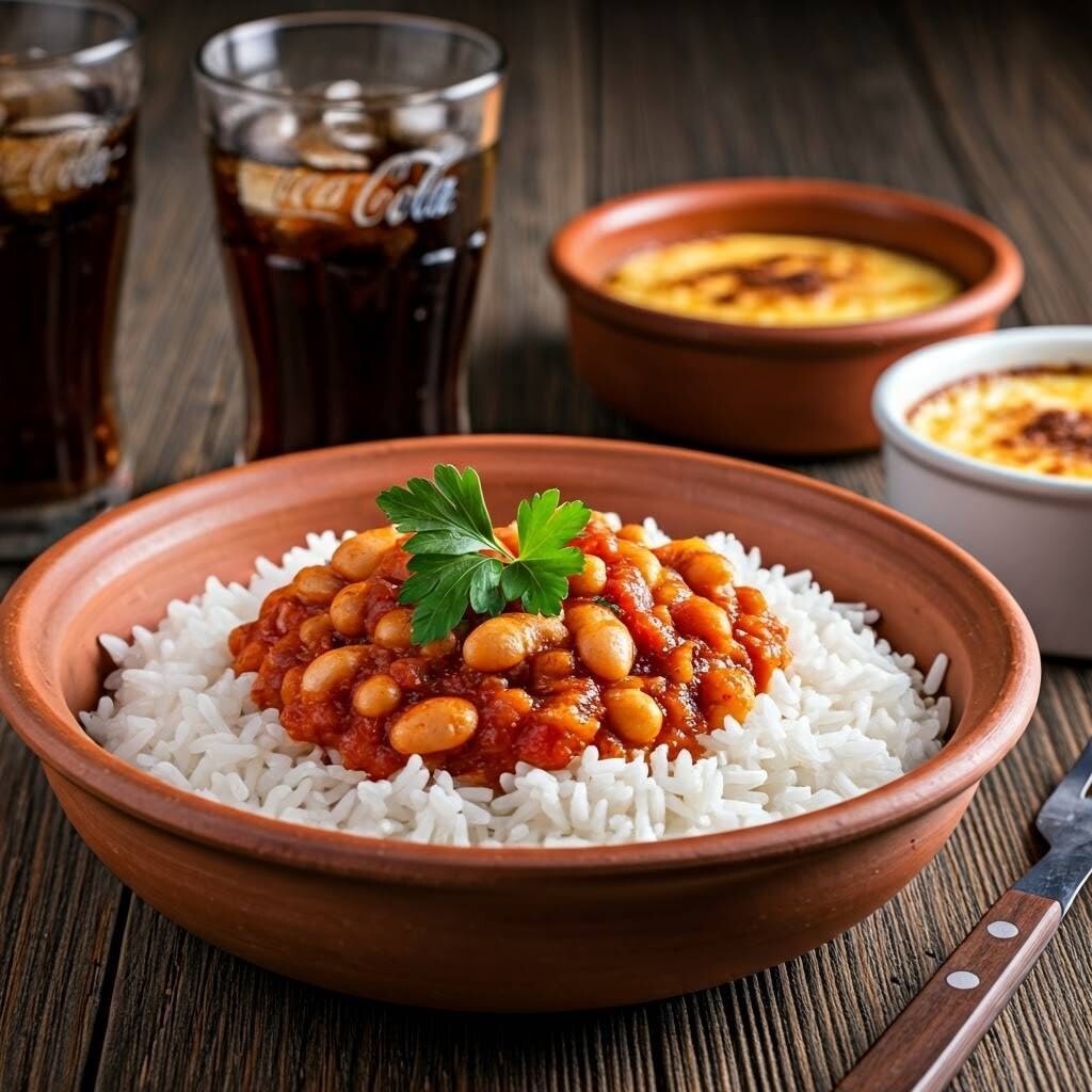 Kuru Fasulyeli Pilav+Coca Cola + Hamsiköy Fırın Sütlaç