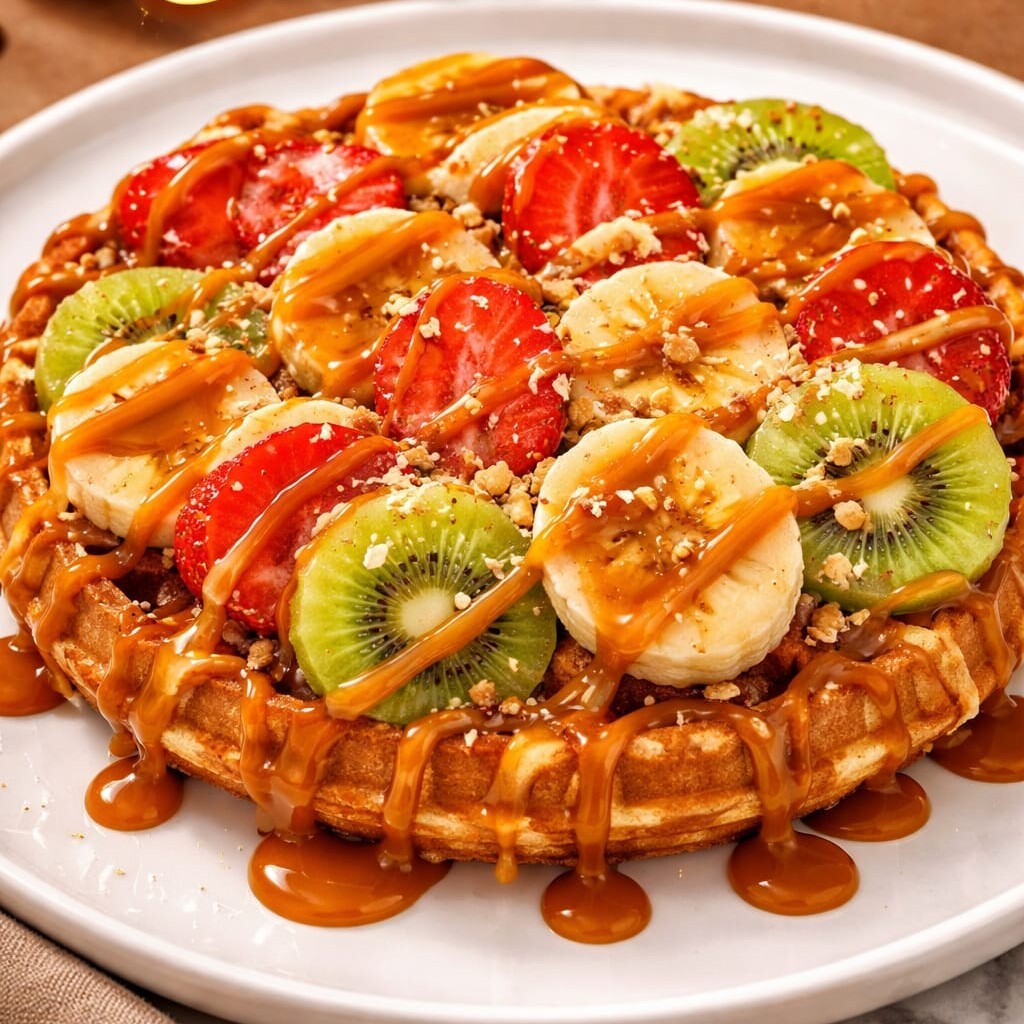 Golden Caramel Waffle