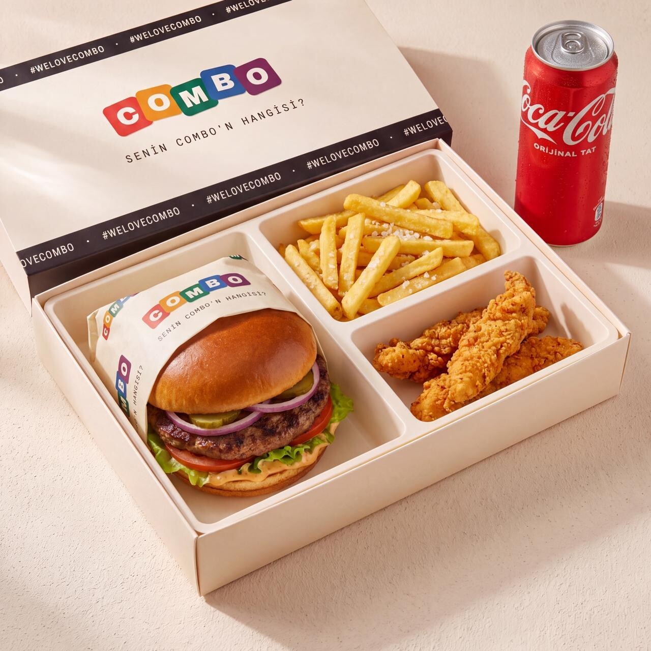 Klasik Hamburger Menü + 1 Kutu içecek