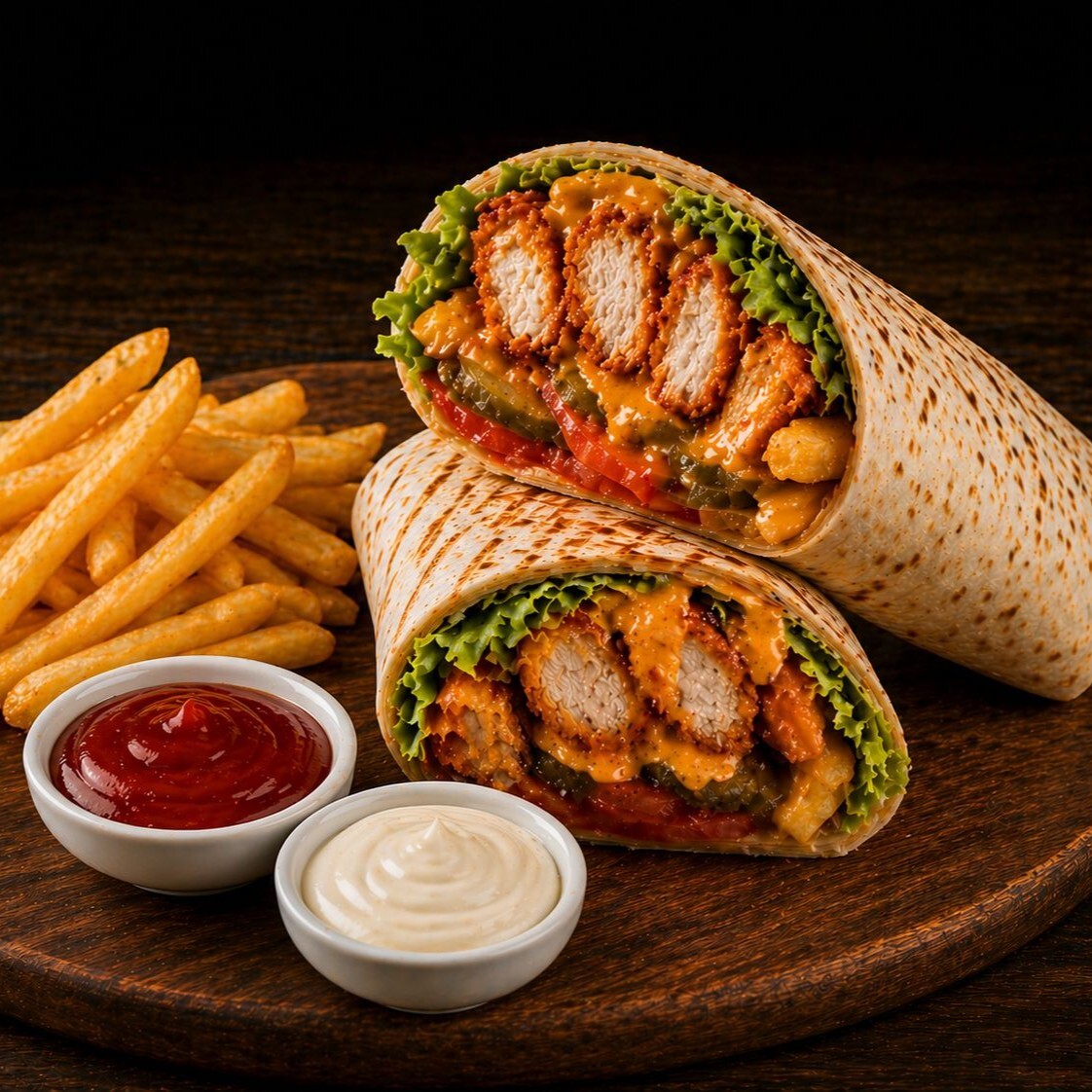 Spicy Cheddar Tenders Roll Menü