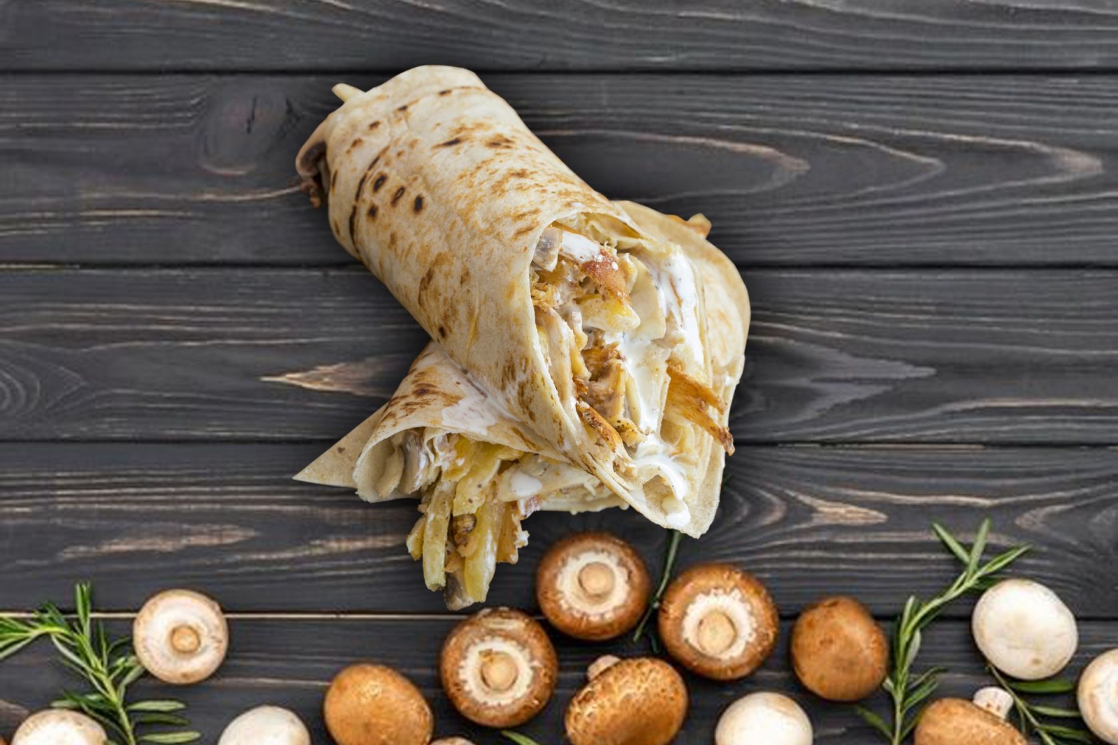 Mantarlı Tavuk Döner Dürüm