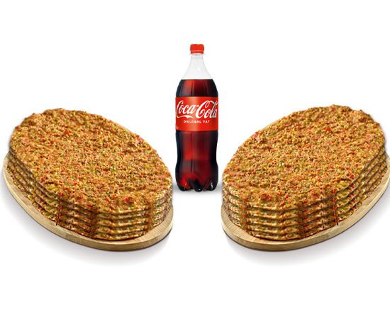 10 Adet Lahmacun + 1 lt Cola