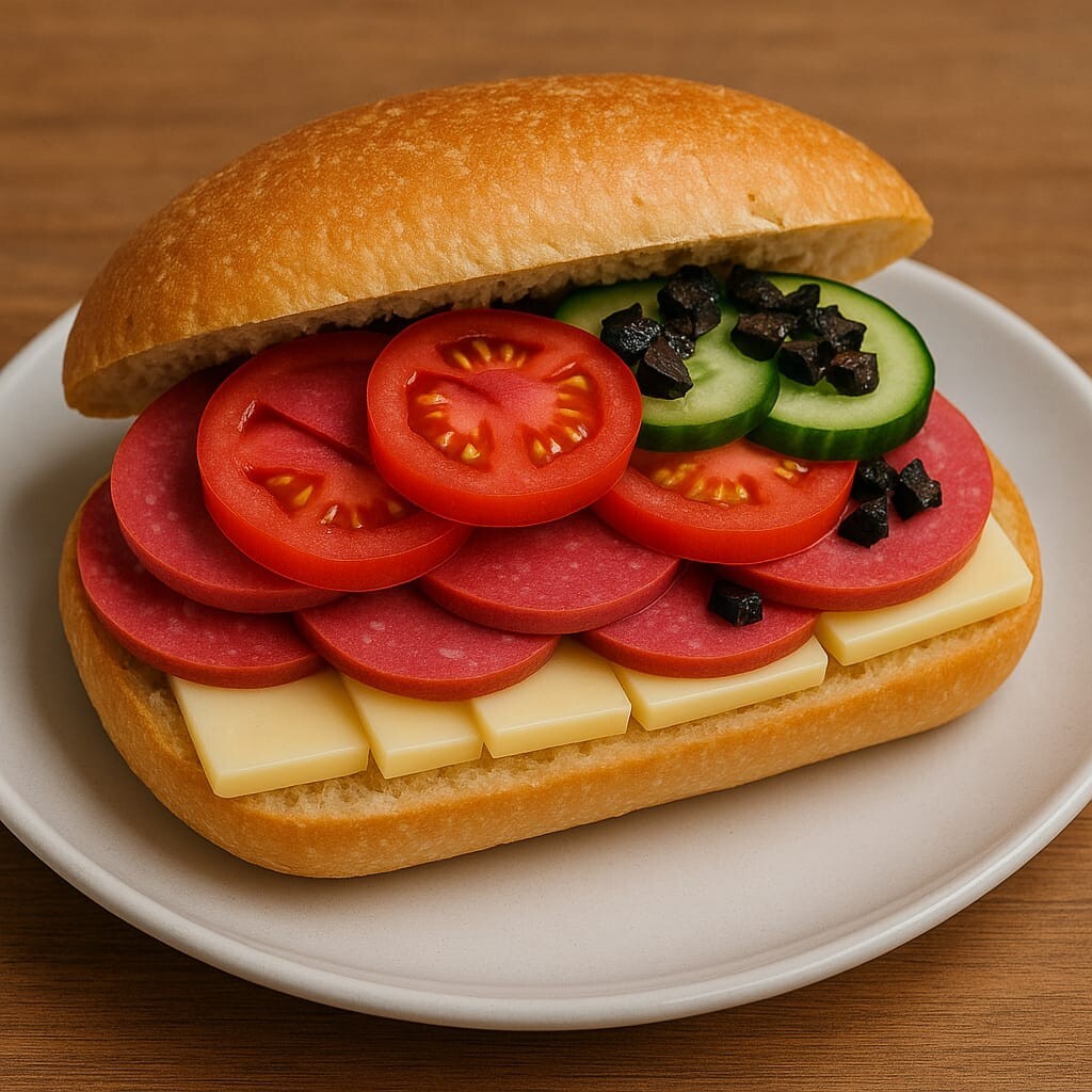 Salamlı Kaşarlı Sandviç
