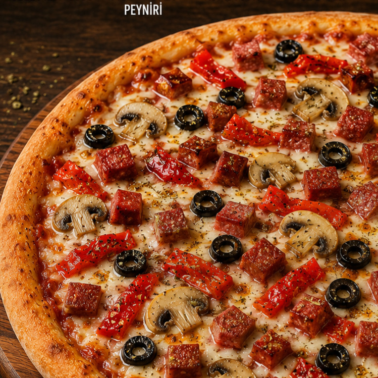 2 Adet Ateşte Kırmızı Pizza Büyük Boy
