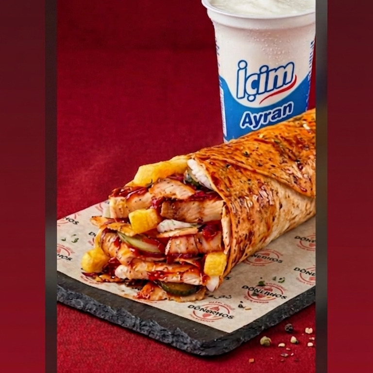 Tavuk Döner Large Dürüm+Ayran