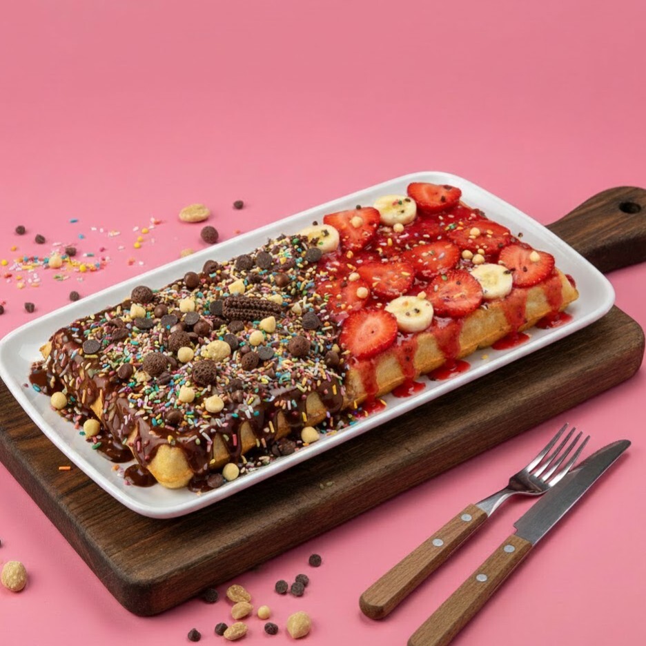 Çilek Tutkusu Waffle (İki Kişilik)