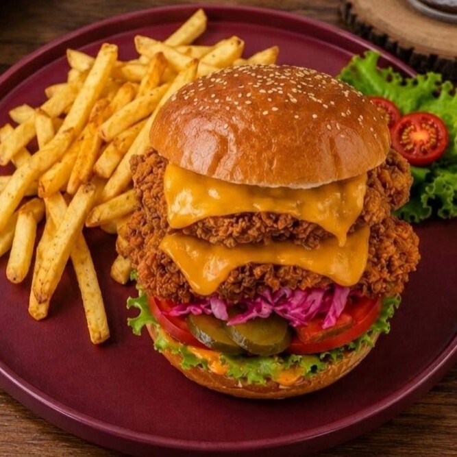 Double Tavuk Burger