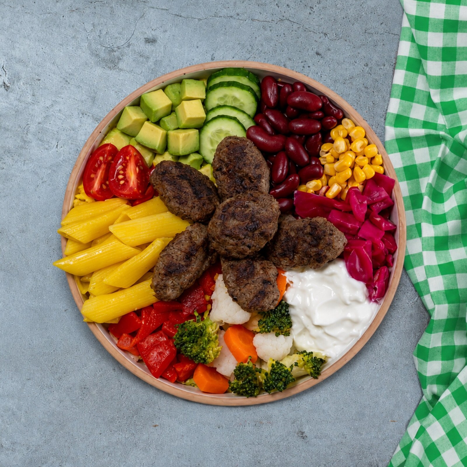 Çeşit Köfteli Makarnalı Bowl